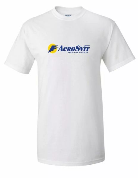 AeroSvit Retro Logo Tee Ukrainian Airline Travel Blue Yellow White T-shirt, White;black
AeroSvit Retro Logo Tee Ukrainian Airline Travel Blue Yellow White T-shirt, White;black