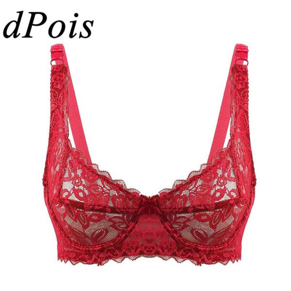 bras womens lace bra see through sheer lingerie ultra-thin spaghetti straps full cup unlined underwire women intimates, Red;black
bras womens lace bra see through sheer lingerie ultra-thin spaghetti straps full cup unlined underwire women intimates, Red;black