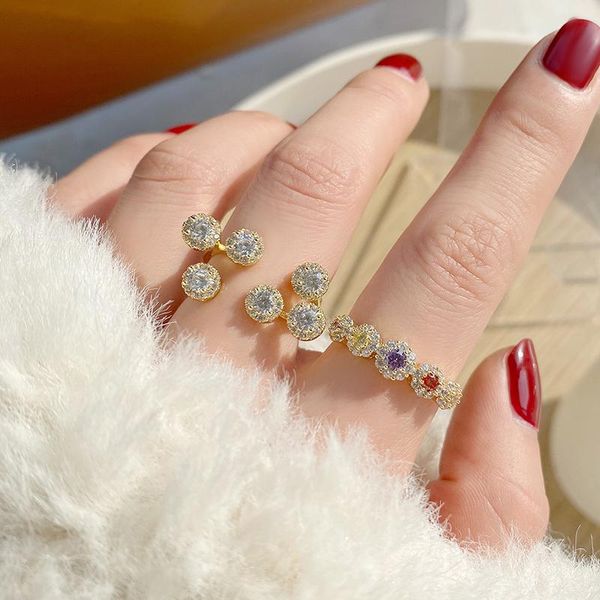 real gold geometric delicate jewelry engagement adjustable rings for women multi-color zircon elegant wedding cluster, Golden;silver
real gold geometric delicate jewelry engagement adjustable rings for women multi-color zircon elegant wedding cluster, Golden;silver