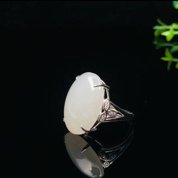 925 silver encrusted natural and tian baiyu ring fashion womens white jade, Black;brown
925 silver encrusted natural and tian baiyu ring fashion womens white jade, Black;brown