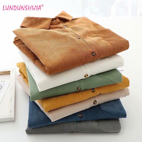 women's blouses & shirts lundunshijia blusas 2021 spring solid corduroy long sleeve casual loose ladies 7 colors, White
women's blouses & shirts lundunshijia blusas 2021 spring solid corduroy long sleeve casual loose ladies 7 colors, White