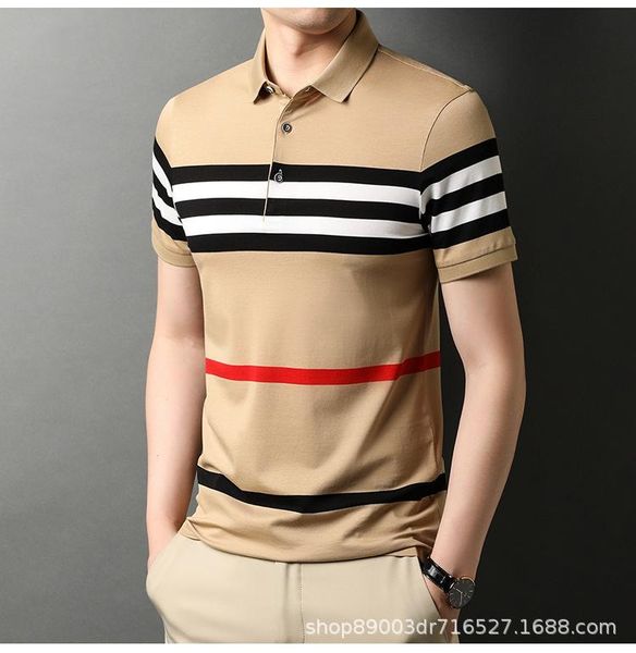men's polos striped shirt slim fit short sleeve t-shirt lapel korean casual knitted bottomed camisetas, White;black
men's polos striped shirt slim fit short sleeve t-shirt lapel korean casual knitted bottomed camisetas, White;black