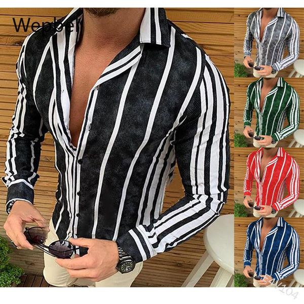 men plus size shirts striped shirt men's slim-fit lapel single-breasted long-sleeved casual, White;black
men plus size shirts striped shirt men's slim-fit lapel single-breasted long-sleeved casual, White;black