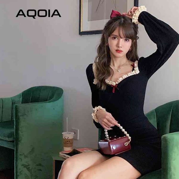 spring fashion sweet mini women dress lace cotton long sleeve slash neck party vintage solid color woman es 210521, Black;gray
spring fashion sweet mini women dress lace cotton long sleeve slash neck party vintage solid color woman es 210521, Black;gray