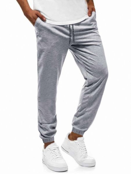 men solid drawstring waist pants m0wx#, Black