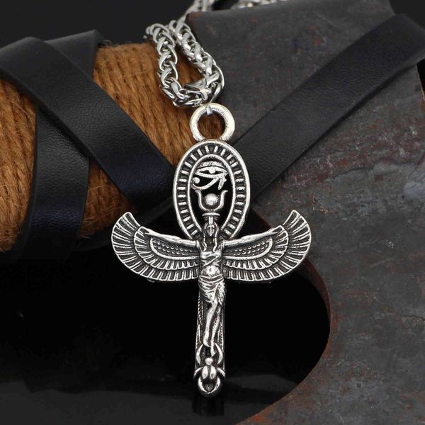 new personalized wing goddess necklace ancient egyptian jewelry horus anher pendant for men, Silver
new personalized wing goddess necklace ancient egyptian jewelry horus anher pendant for men, Silver