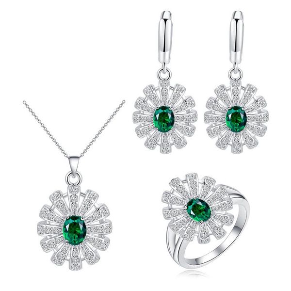 earrings & necklace luxury copper jewelry sets cubic zirconia daisy flower rings for women lady colorful party gifts, Silver
earrings & necklace luxury copper jewelry sets cubic zirconia daisy flower rings for women lady colorful party gifts, Silver
