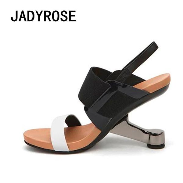 gladiator women summer sandals real leather mixed color ladies dress party sandalias 8cm metal strange wedge heels formal pumps shoes, Black
gladiator women summer sandals real leather mixed color ladies dress party sandalias 8cm metal strange wedge heels formal pumps shoes, Black