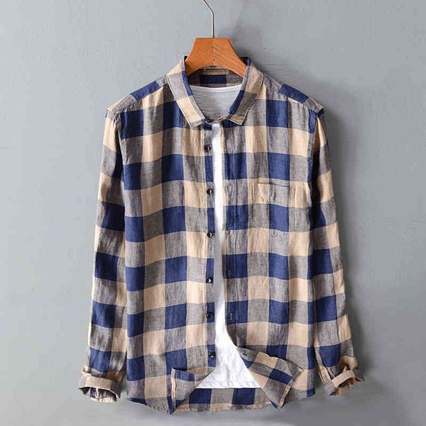 men's t-shirts arrival linen plaid long-sleeved loose casual fashion shirt male spring breathable shirts mens camisa chemise l0j5, White;black
men's t-shirts arrival linen plaid long-sleeved loose casual fashion shirt male spring breathable shirts mens camisa chemise l0j5, White;black