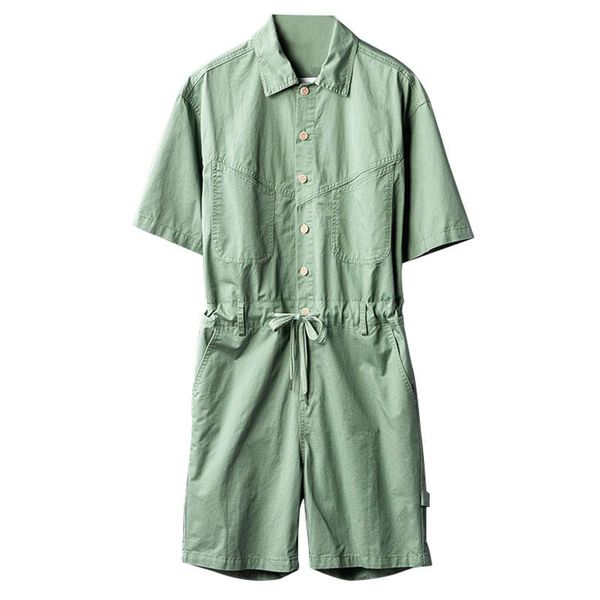 summer short sleeve jumpsuit men overalls lapel solid color buttons drawstring tie waist fashion gray green shorts pants men's, White;black
summer short sleeve jumpsuit men overalls lapel solid color buttons drawstring tie waist fashion gray green shorts pants men's, White;black