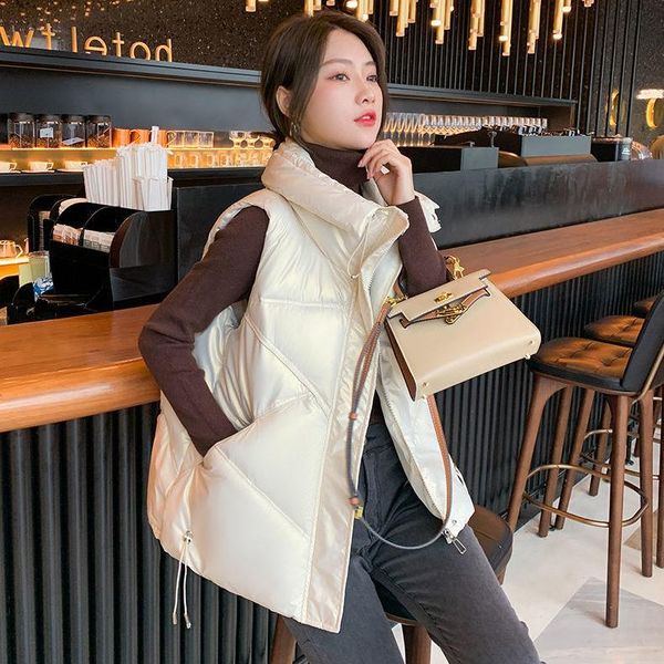 women's vests 2021 autumn winter women slim down cotton waistcoat lady stand collar sleeveless pockets zipper vest female warm thick k6, Black;white
women's vests 2021 autumn winter women slim down cotton waistcoat lady stand collar sleeveless pockets zipper vest female warm thick k6, Black;white