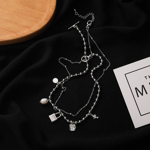 pendant necklaces origin summer exquisite lock pearl beaded chokers necklace for women mujer silver color coin multilayer
pendant necklaces origin summer exquisite lock pearl beaded chokers necklace for women mujer silver color coin multilayer