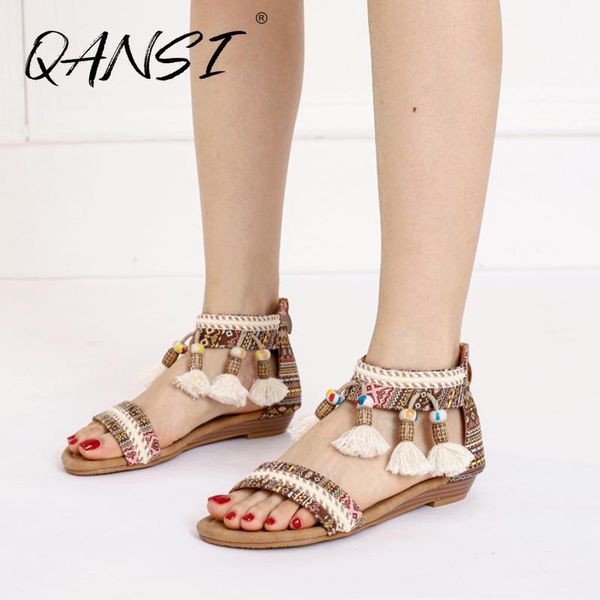 sandals boho cover heel women's flat casual print fringe seaside girls comfy zip ethnic trend beach women summer, Black
sandals boho cover heel women's flat casual print fringe seaside girls comfy zip ethnic trend beach women summer, Black