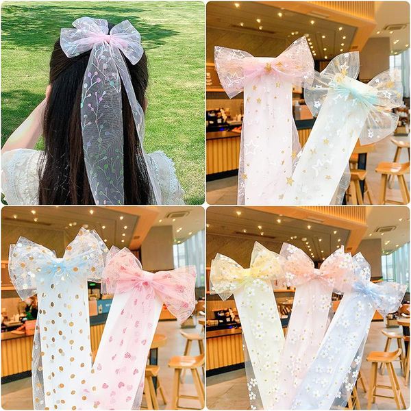 children cute dots long ribbon floral lace bow ornament hair clips girls lovely sweet barrettes hairpins kids accessories, Slivery;white
children cute dots long ribbon floral lace bow ornament hair clips girls lovely sweet barrettes hairpins kids accessories, Slivery;white