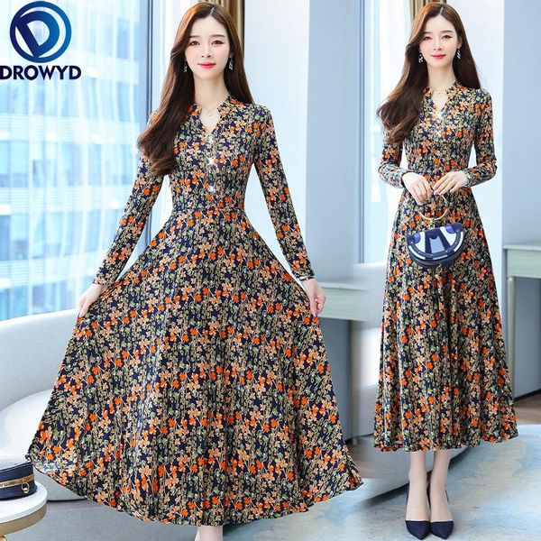 casual dresses 2021 autumn retro printed v collar long sleeve collect waist women knitting cotton dress elegant party vestidos, Black;gray
casual dresses 2021 autumn retro printed v collar long sleeve collect waist women knitting cotton dress elegant party vestidos, Black;gray