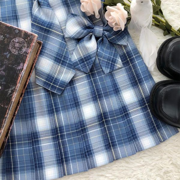 skirts misty sea original design blue plaid checks pleated skirt good quality sharp pleats preppy style & necktie/neckbow, Black
skirts misty sea original design blue plaid checks pleated skirt good quality sharp pleats preppy style & necktie/neckbow, Black