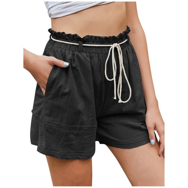 women's shorts women casual cotton folk style elastic waist solid color drawstring ripped female workout lady loose short #t3g, White;black
women's shorts women casual cotton folk style elastic waist solid color drawstring ripped female workout lady loose short #t3g, White;black