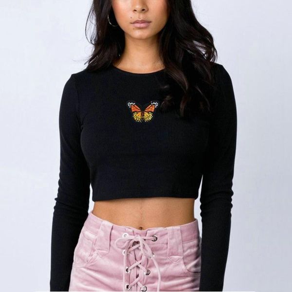 women's hoodies & sweatshirts butterfly print short slim cropped summer long-sleeved hoodie fashion casual round neck caims chic stree, Black
women's hoodies & sweatshirts butterfly print short slim cropped summer long-sleeved hoodie fashion casual round neck caims chic stree, Black