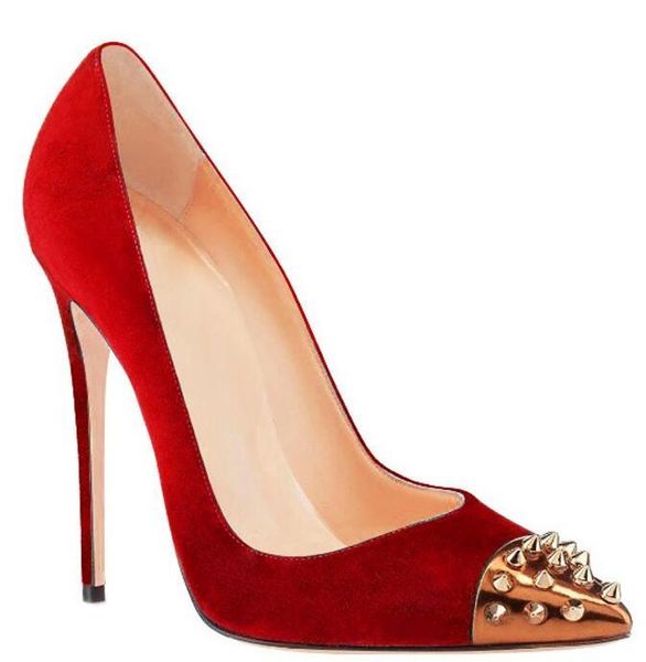 dress shoes red velvet stiletto high heels celebrity pumps lady pointed metal toe banquet women mixed color thin with rivets, Black
dress shoes red velvet stiletto high heels celebrity pumps lady pointed metal toe banquet women mixed color thin with rivets, Black