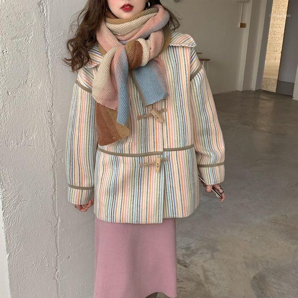 women's wool & blends women long coat casual winter autumn korean lady full stripeturn-down collar button wide-waisted girls keep warm, Black
women's wool & blends women long coat casual winter autumn korean lady full stripeturn-down collar button wide-waisted girls keep warm, Black
