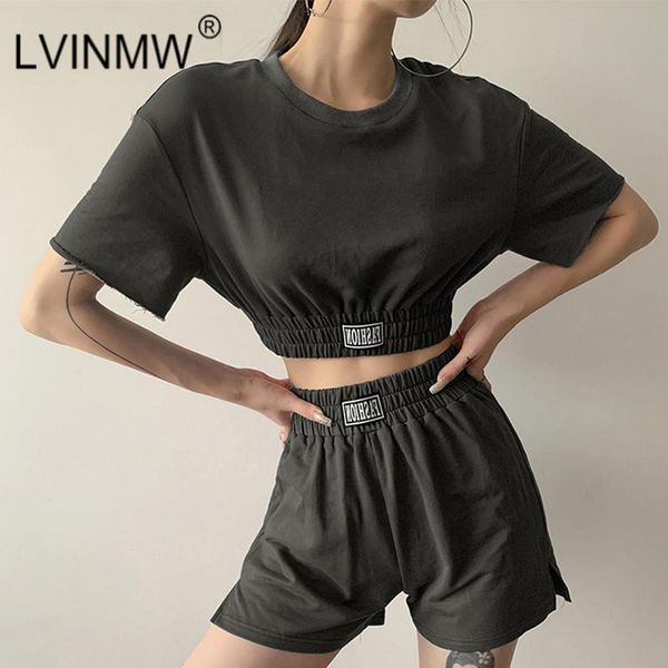 women's tracksuits lvinmw shorts sets letter labeling solid casual fitness summer suits o neck short sleeve tees elastic waist bottoms, Gray
women's tracksuits lvinmw shorts sets letter labeling solid casual fitness summer suits o neck short sleeve tees elastic waist bottoms, Gray