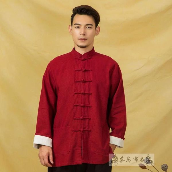 ethnic clothing autumn men linen hanfu chinese style jackets traditional tang suit long sleeve loose blouse oriental asia cloth, Red
ethnic clothing autumn men linen hanfu chinese style jackets traditional tang suit long sleeve loose blouse oriental asia cloth, Red