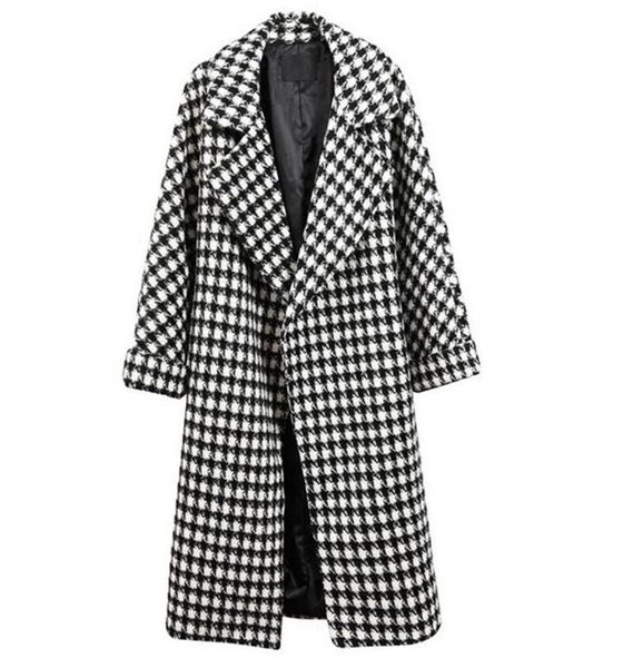 women's wool & blends shopify 2021 winter women long plaid woolen coat female houndstooth drop, Black
women's wool & blends shopify 2021 winter women long plaid woolen coat female houndstooth drop, Black