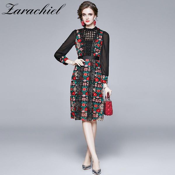 autumn parchwork retro embroidery flower dress women hollow out mesh long sleeve slim waist elegant lace casual dresses, Black;gray
autumn parchwork retro embroidery flower dress women hollow out mesh long sleeve slim waist elegant lace casual dresses, Black;gray