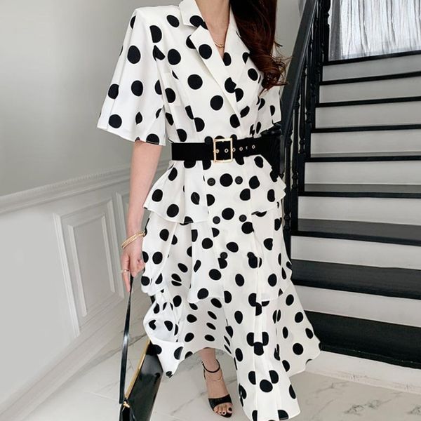 summer fashion work wear notched collar elegant double breasted ruffles ol casual dresses female vestidos 210518, Black;gray
summer fashion work wear notched collar elegant double breasted ruffles ol casual dresses female vestidos 210518, Black;gray