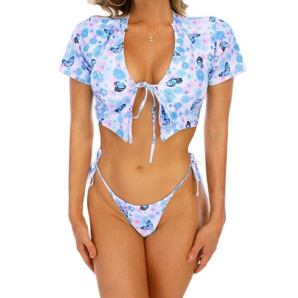 women's swimwear ladies swimsuit split suit bikini 2021 women strappy thong short sleeve shawl sports surfing, White;black
women's swimwear ladies swimsuit split suit bikini 2021 women strappy thong short sleeve shawl sports surfing, White;black