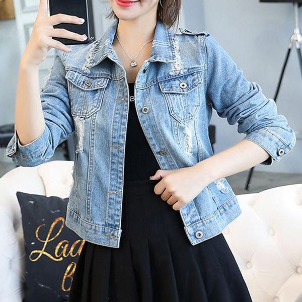 women's jackets casual women denim open front jean jacket coats autumn lady overcoat button long sleeve ripped pockets female, Black;brown
women's jackets casual women denim open front jean jacket coats autumn lady overcoat button long sleeve ripped pockets female, Black;brown