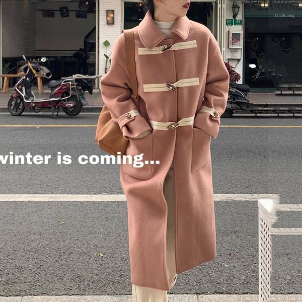 women's wool & blends woolen coat autumn winter hepburn style loose lapel ox horn button over the knee medium long sleeve coat1 dxet, Black
women's wool & blends woolen coat autumn winter hepburn style loose lapel ox horn button over the knee medium long sleeve coat1 dxet, Black