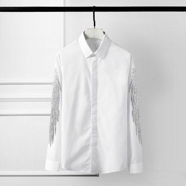 men's casual shirts mens plus size 4xl luxury eagle drill long sleeve dress fashion slim man, White;black
men's casual shirts mens plus size 4xl luxury eagle drill long sleeve dress fashion slim man, White;black