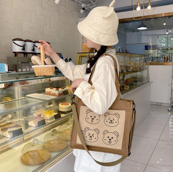2021 fashion bags japanese cute soft funny personality print four bear sister student canvas shoulder bag handbag totes
2021 fashion bags japanese cute soft funny personality print four bear sister student canvas shoulder bag handbag totes