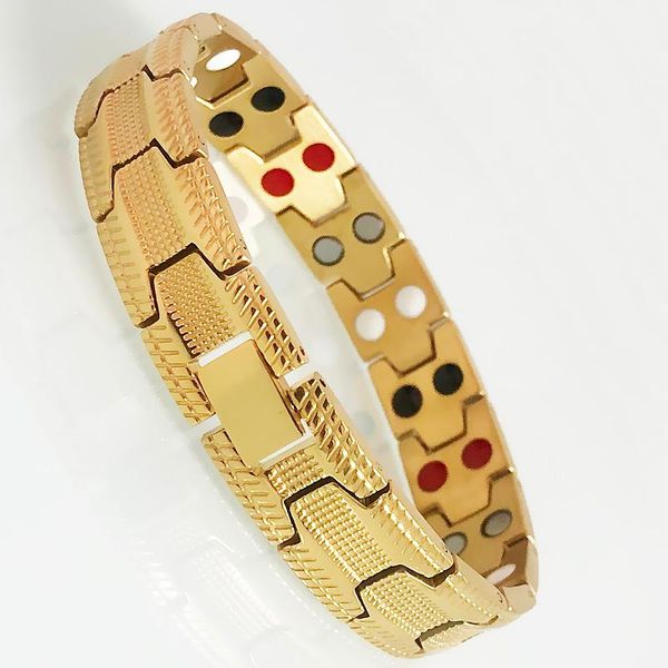 link, chain stainless steel bracelet men's gold color wristband women's germanium health care bio magnetic bracelets 13mm metal wi, Black
link, chain stainless steel bracelet men's gold color wristband women's germanium health care bio magnetic bracelets 13mm metal wi, Black