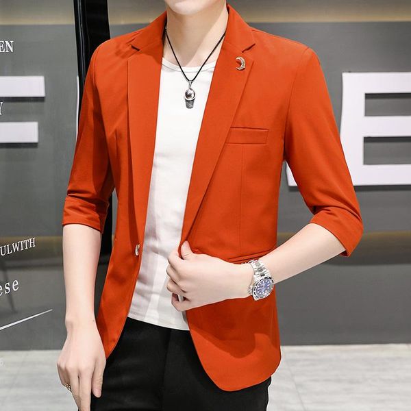 men's suits & blazers 2021 summer seven-quarter sleeve suit for men korean version slim body fashion light mature british style five-qu, White;black
men's suits & blazers 2021 summer seven-quarter sleeve suit for men korean version slim body fashion light mature british style five-qu, White;black