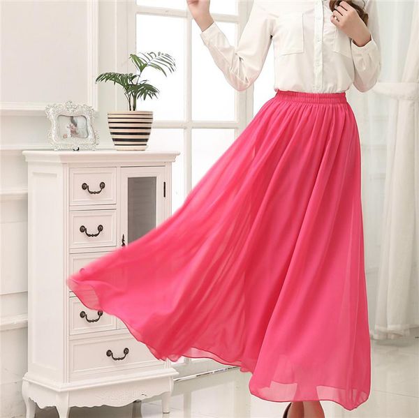 skirts 2021 two layer women summer skirt high waist vintage pure color long saias femme boho chiffon maxi, Black
skirts 2021 two layer women summer skirt high waist vintage pure color long saias femme boho chiffon maxi, Black