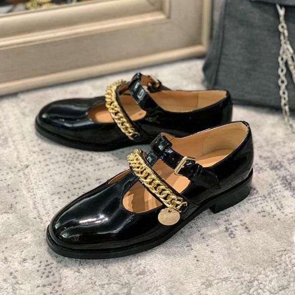 est spring high heels shoes retro split leather round toe low heel chain decoration young lady casual women pumps dress, Black
est spring high heels shoes retro split leather round toe low heel chain decoration young lady casual women pumps dress, Black