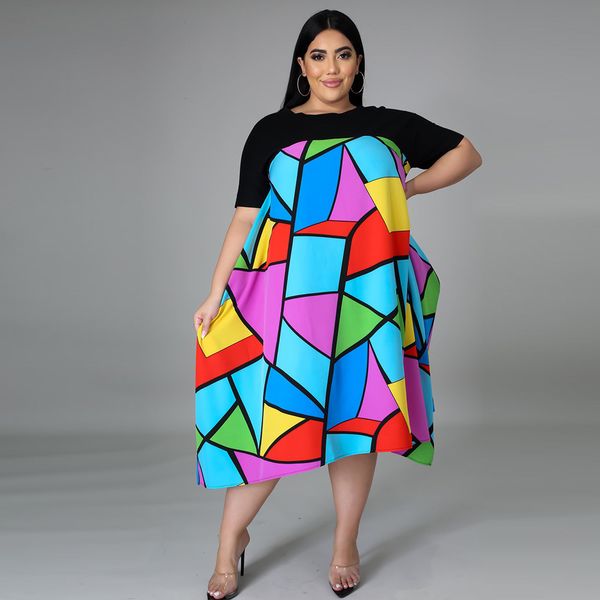 lattice swing printed color 1413 geometry fashion tongle large size dress, Black;gray
lattice swing printed color 1413 geometry fashion tongle large size dress, Black;gray