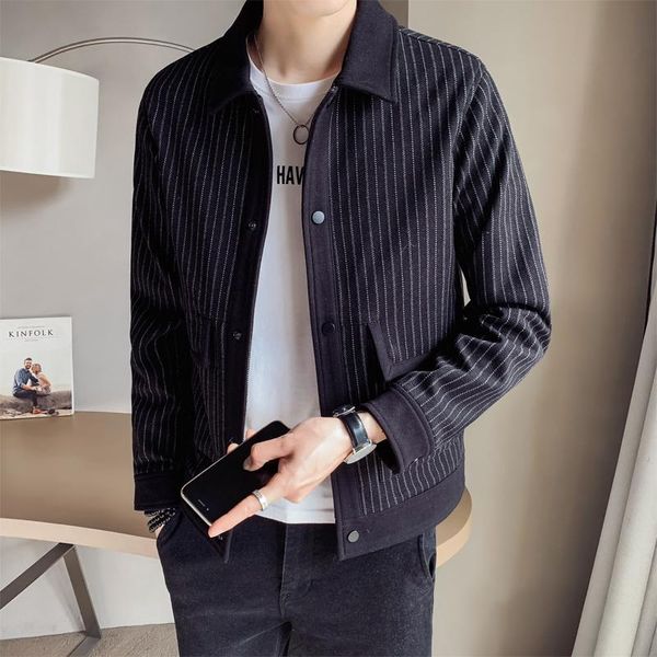 spring jacket men striped coats mens casual bomber fashion korean streetwear business turn down collar male clothing men's jackets, Black;brown
spring jacket men striped coats mens casual bomber fashion korean streetwear business turn down collar male clothing men's jackets, Black;brown