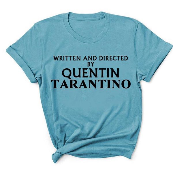 women's t-shirt written and directed color quentin tarantino letter print short sleeve crew neck women clothes summer t shirt, White
women's t-shirt written and directed color quentin tarantino letter print short sleeve crew neck women clothes summer t shirt, White
