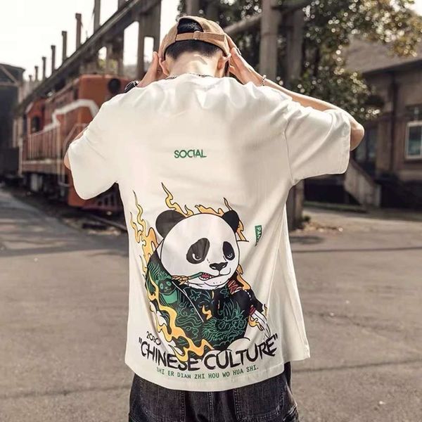 men's short-sleeved t-shirt panda print fashion brand round neck love large size summer trend black white purple 3 colors m-3xl, White;black
men's short-sleeved t-shirt panda print fashion brand round neck love large size summer trend black white purple 3 colors m-3xl, White;black
