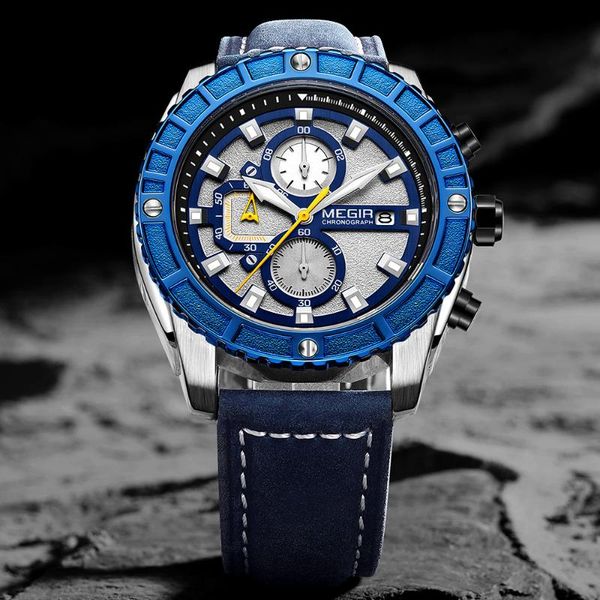 wristwatches megir men's quartz watches fashion casual leather strap chronograph watch for man luxury blue wristwatch luminous hands re, Slivery;brown
wristwatches megir men's quartz watches fashion casual leather strap chronograph watch for man luxury blue wristwatch luminous hands re, Slivery;brown