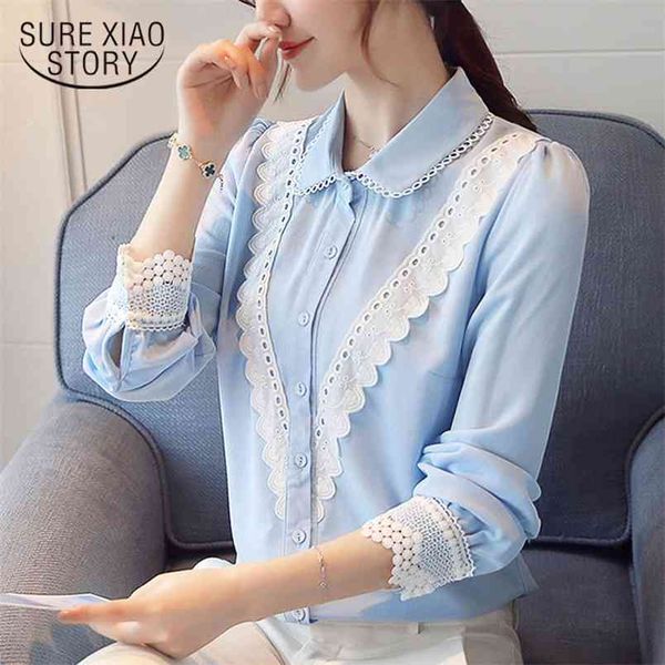 autumn fashion women blouse solid chiffon shirt button long sleeve lace chic office lady clothing 7962 210421, White
autumn fashion women blouse solid chiffon shirt button long sleeve lace chic office lady clothing 7962 210421, White