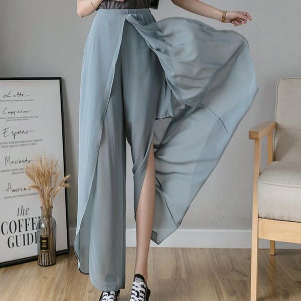 women's pants & capris women wide leg beach summer loose large size boho trousers elastic high waist skirt female chiffon side split gc, Black;white
women's pants & capris women wide leg beach summer loose large size boho trousers elastic high waist skirt female chiffon side split gc, Black;white