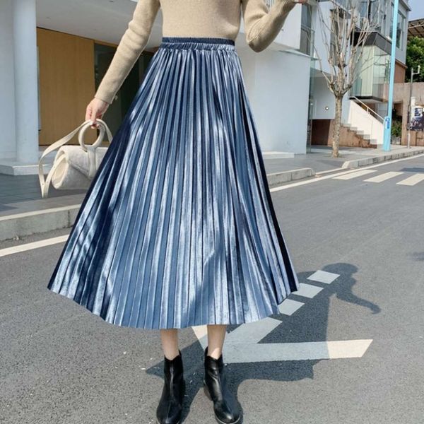 casual dresses dress versatile fall and winter gold velvet pleated a-line half length skirt dzh1, Black;gray
casual dresses dress versatile fall and winter gold velvet pleated a-line half length skirt dzh1, Black;gray