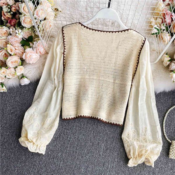 retro crochet hollow embroidery v-neck long shirt female spring and autumn temperament sweet and wild short girl blouse uk078, White
retro crochet hollow embroidery v-neck long shirt female spring and autumn temperament sweet and wild short girl blouse uk078, White
