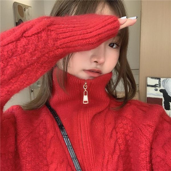 women's sweaters 2021 winter stand-up collar zipper pattern sweater glitter solid color women fashion bottoming shirt single size mx043, White;black
women's sweaters 2021 winter stand-up collar zipper pattern sweater glitter solid color women fashion bottoming shirt single size mx043, White;black