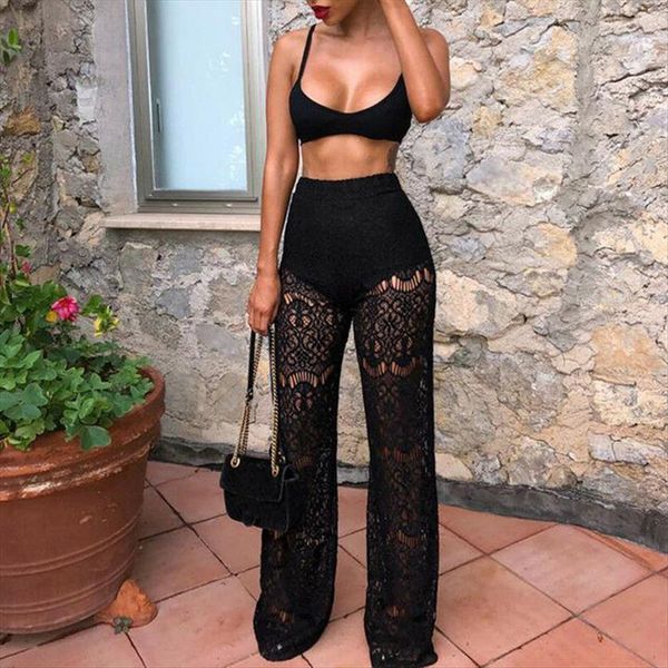 mesh sheer trousers lace beach womens pant bikini cover up anti uv holiday summer women clothes, Black;white
mesh sheer trousers lace beach womens pant bikini cover up anti uv holiday summer women clothes, Black;white