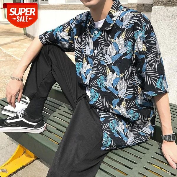 2019 summer men's new fashion cotton clothing trend flower colour short sleeve shirt leisure half green/black shirts #gr6a, White;black
2019 summer men's new fashion cotton clothing trend flower colour short sleeve shirt leisure half green/black shirts #gr6a, White;black